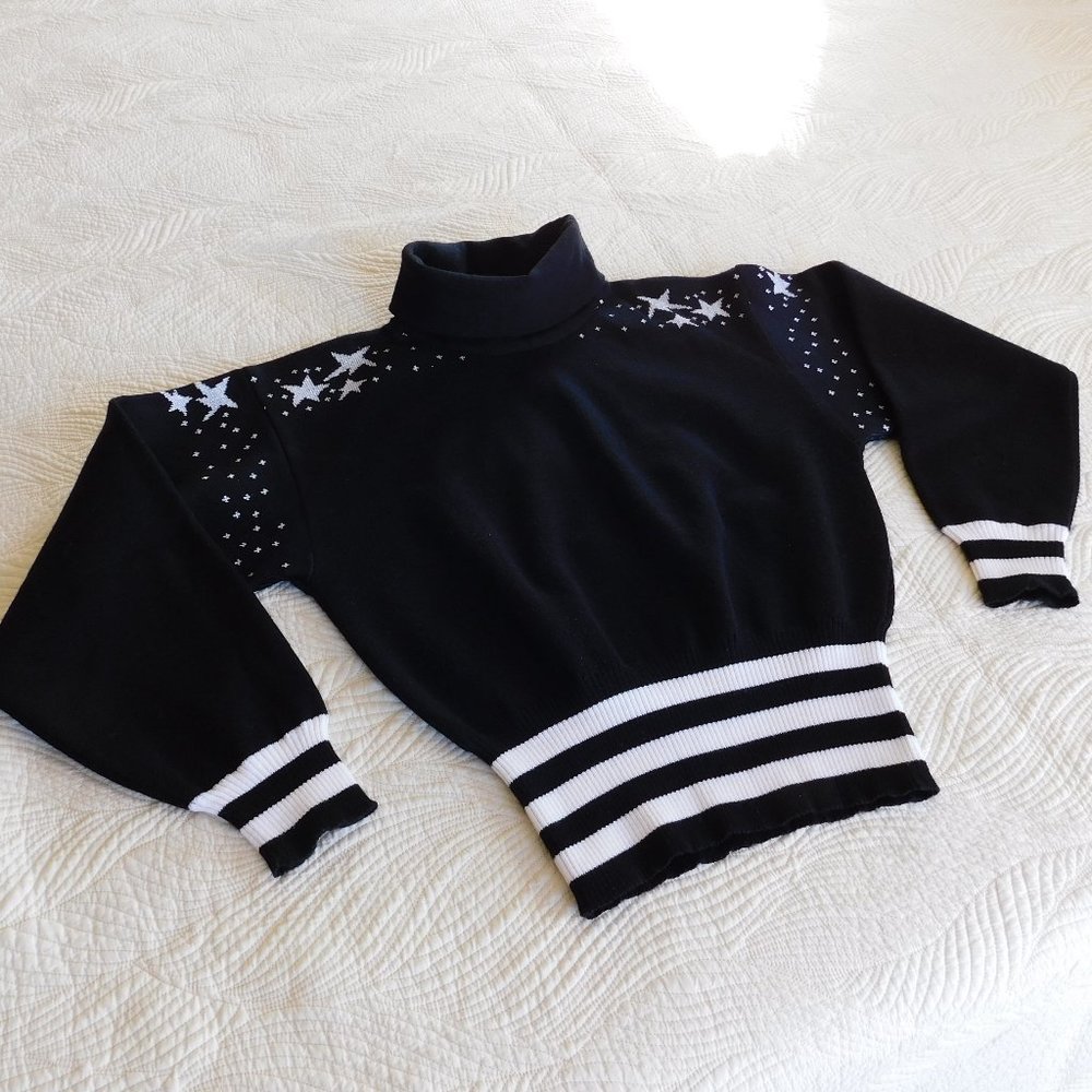 Vtg Meister wool knit snow bunny 80s ski sweater S